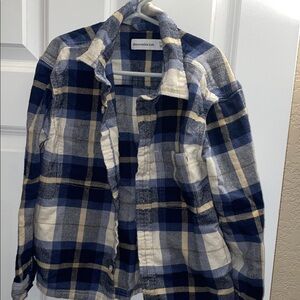 Abercrombie Kids Navy and Cream Checkered Shirt